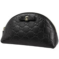 Gucci Makeup Pouch Guccissima GG Pattern Ribbon Marais Black
