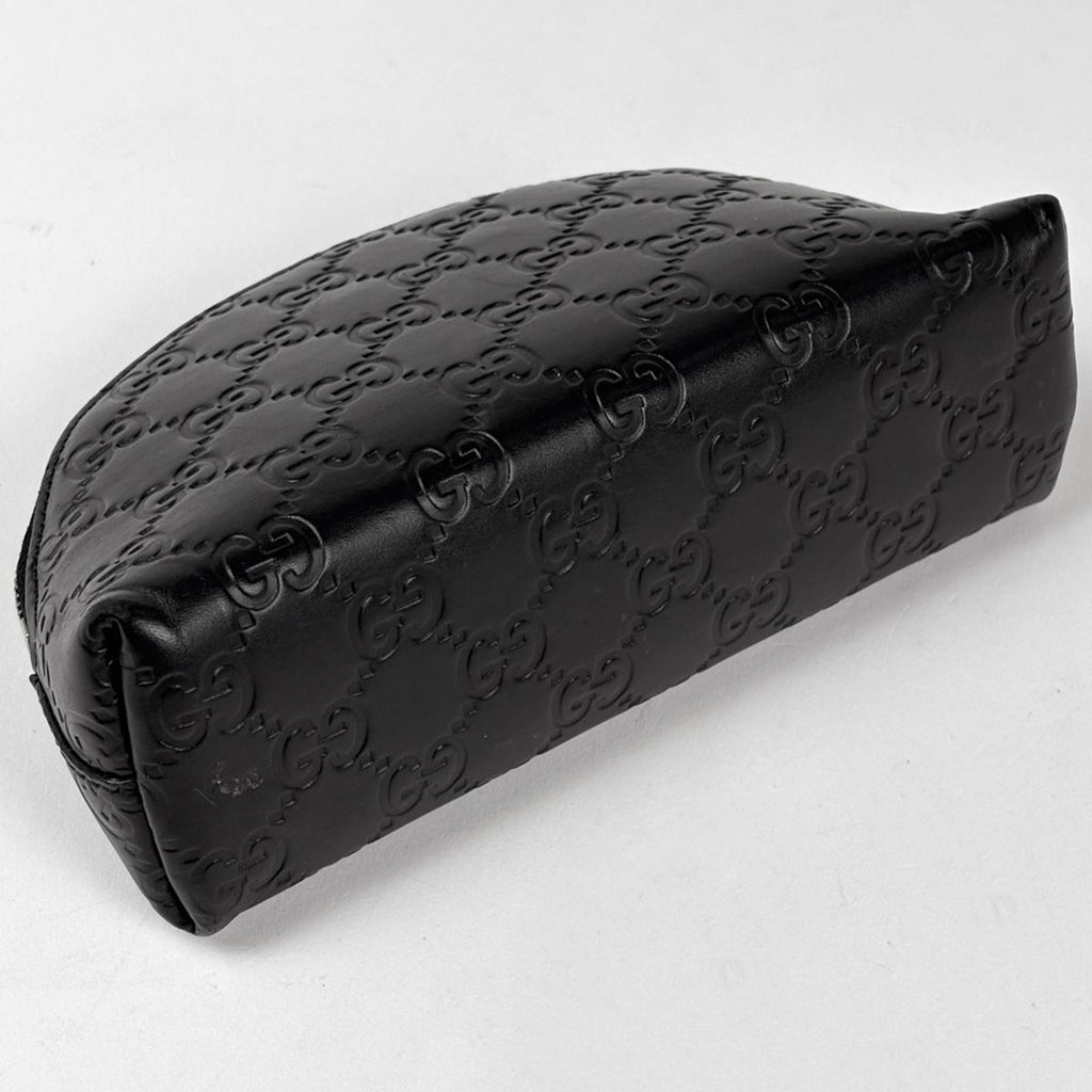 Gucci Makeup Pouch Guccissima GG Pattern Ribbon Marais Black — view 2