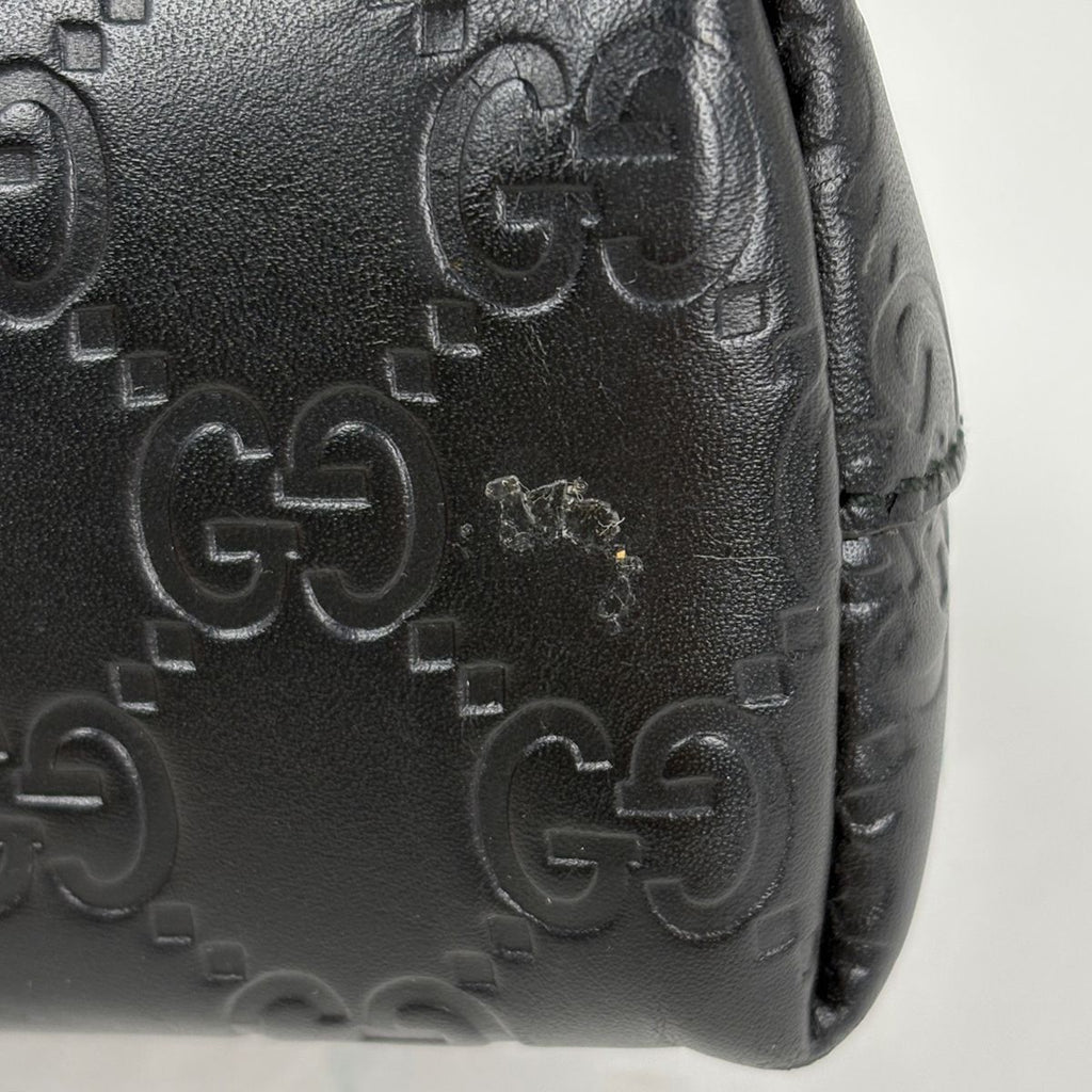 Gucci Makeup Pouch Guccissima GG Pattern Ribbon Marais Black — view 3