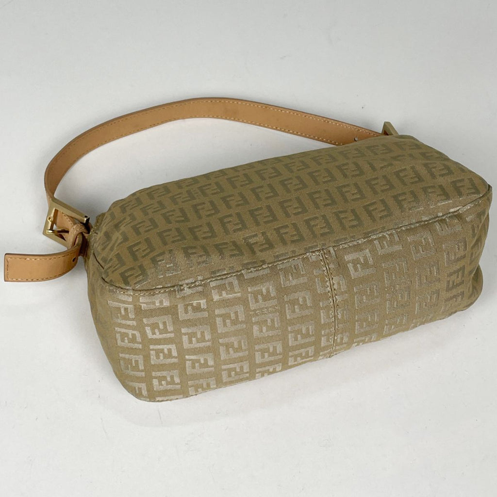 Fendi Handbag Zucchino Pattern Mamma Baguette Canvas Beige — view 2