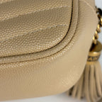 Saint Laurent Shoulder Bag Lou Fringe Leather Beige — view 3
