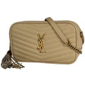 Saint Laurent Shoulder Bag Lou Fringe Leather Beige