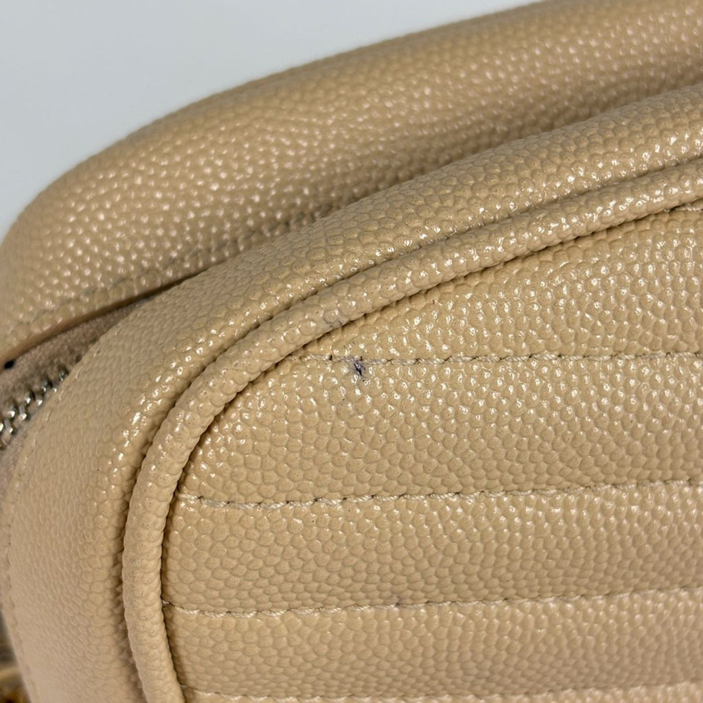 Saint Laurent Shoulder Bag Lou Fringe Leather Beige — view 5