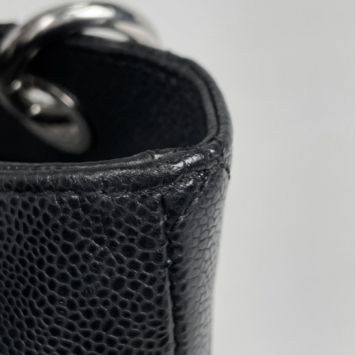 Chanel Tote CC Logo Quilted Grand Shopping GST Caviar Leather Black — view 4