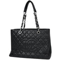 Chanel Tote CC Logo Quilted Grand Shopping GST Caviar Leather Black