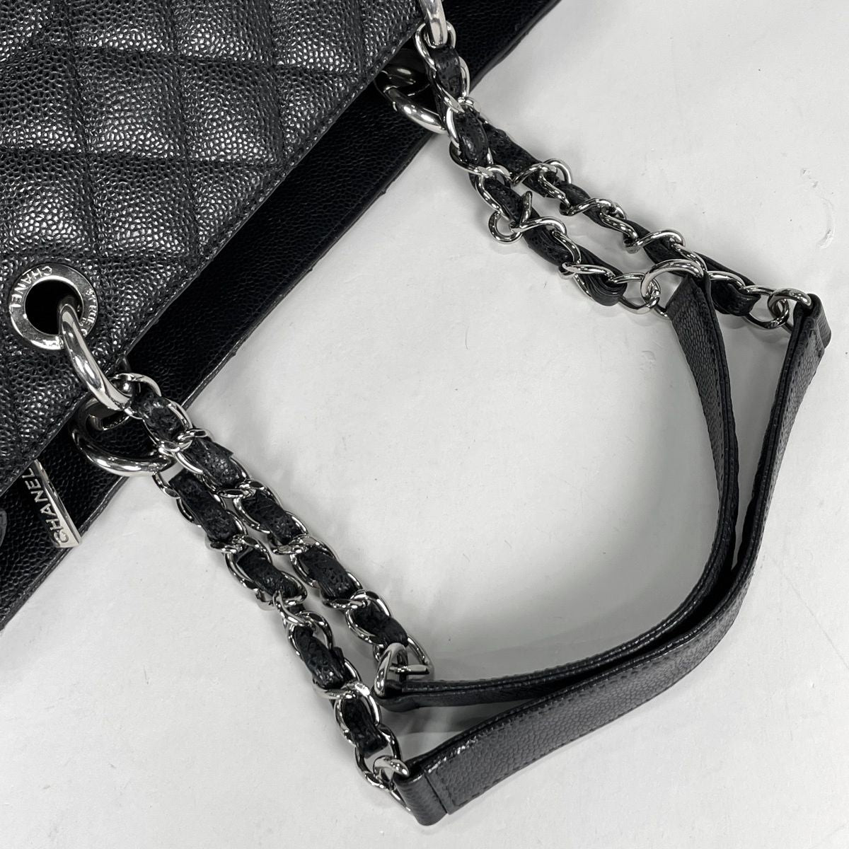 Chanel Tote CC Logo Quilted Grand Shopping GST Caviar Leather Black — view 6