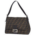 Fendi Shoulder Bag Zucca Pattern Mamma Bucket Canvas Brown