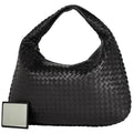 Bottega Veneta Intretchart Shoulder Bag Hobo Leather Black