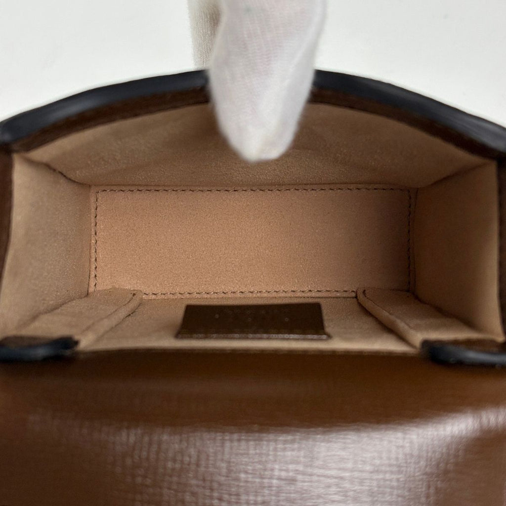 Gucci Shoulder Bag Horsebit GG Pattern Brown — view 6