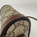 Gucci Shoulder Bag Horsebit GG Pattern Brown — view 4