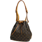 Louis Vuitton Petit Noe Shoulder Bag Drawstring Monogram Brown