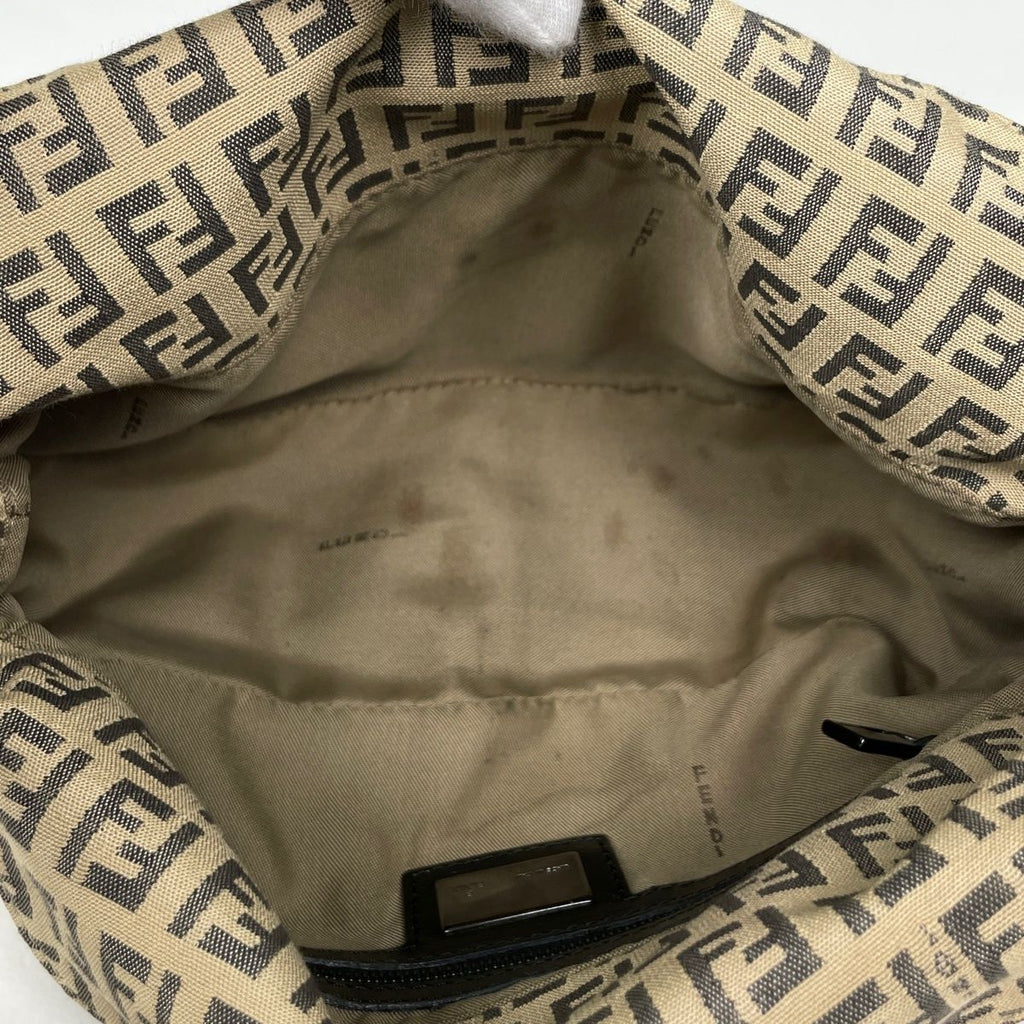 Fendi Shoulder Bag Zucchino Pattern Canvas Beige — view 7