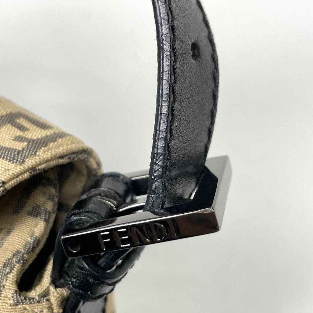 Fendi Shoulder Bag Zucchino Pattern Canvas Beige — view 5