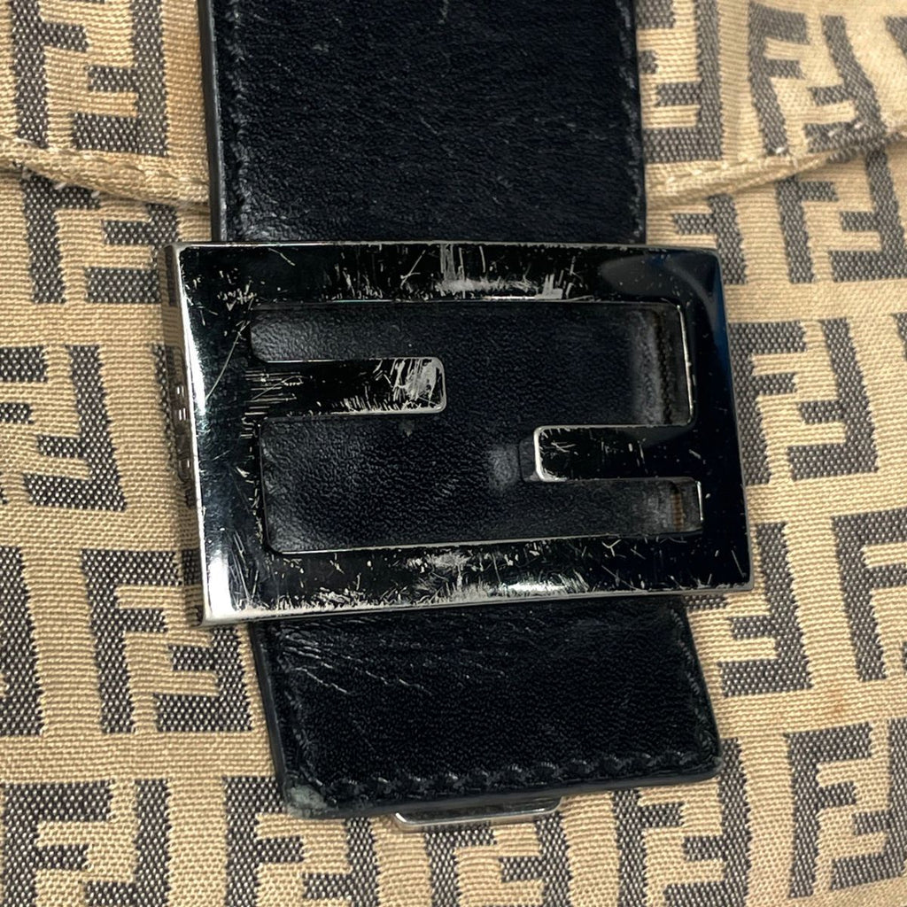 Fendi Shoulder Bag Zucchino Pattern Canvas Beige — view 4