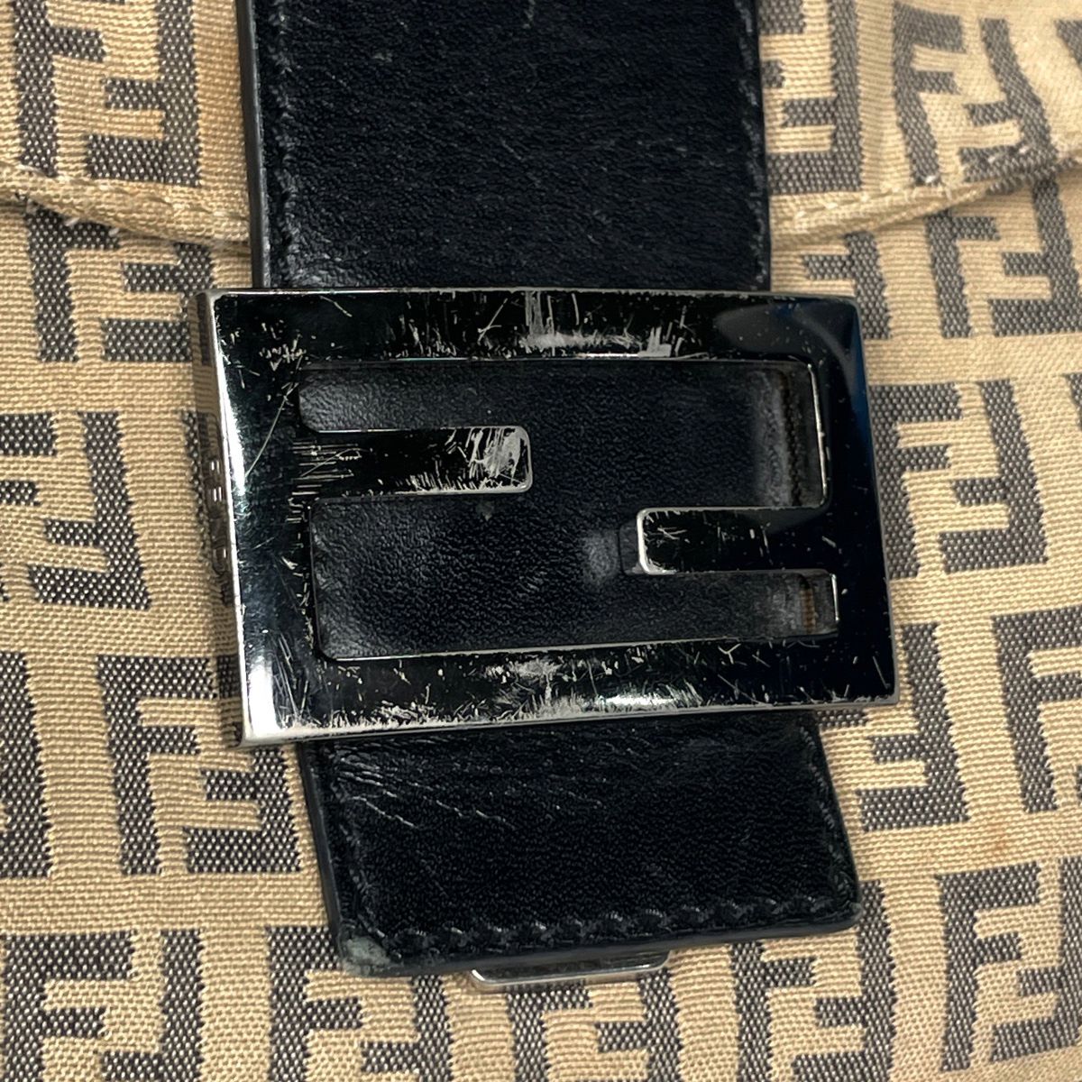 Fendi Shoulder Bag Zucchino Pattern Canvas Beige — view 4