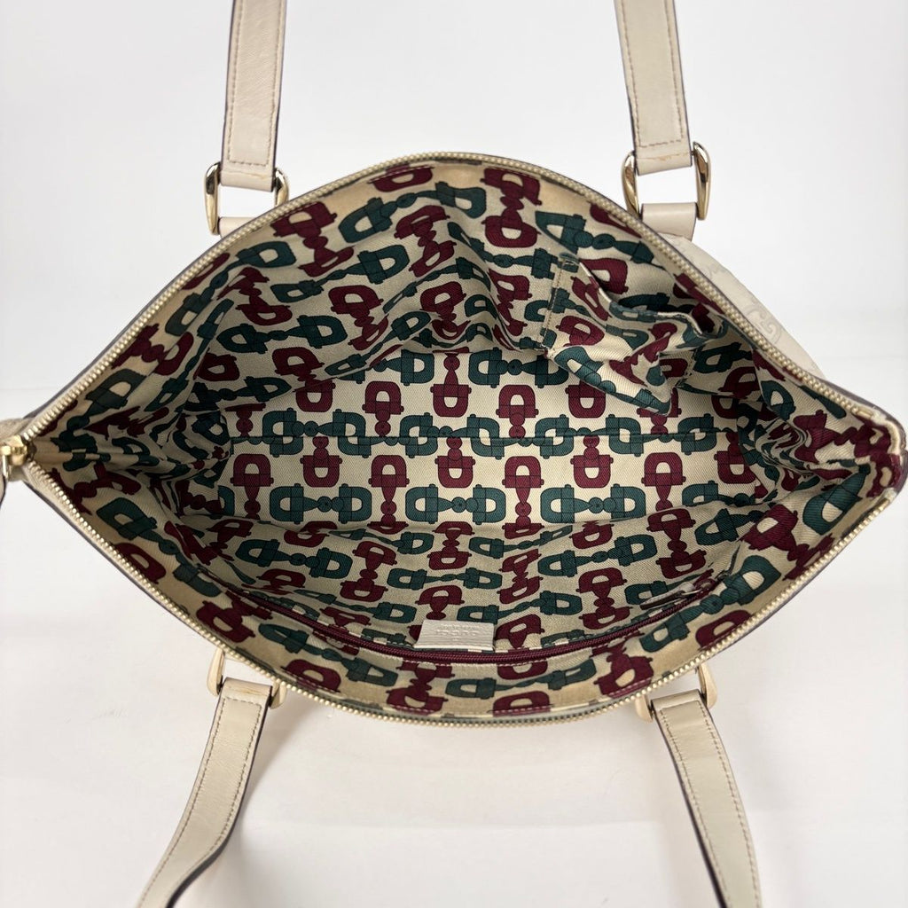Gucci Guccissima Tote GG Pattern Shimarais White — view 8