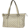 Gucci Guccissima Tote GG Pattern Shimarais White
