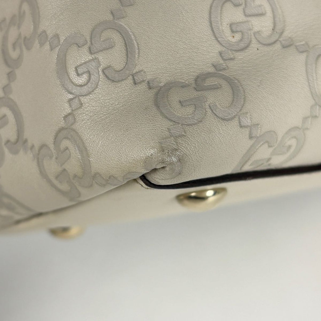 Gucci Guccissima Tote GG Pattern Shimarais White — view 3