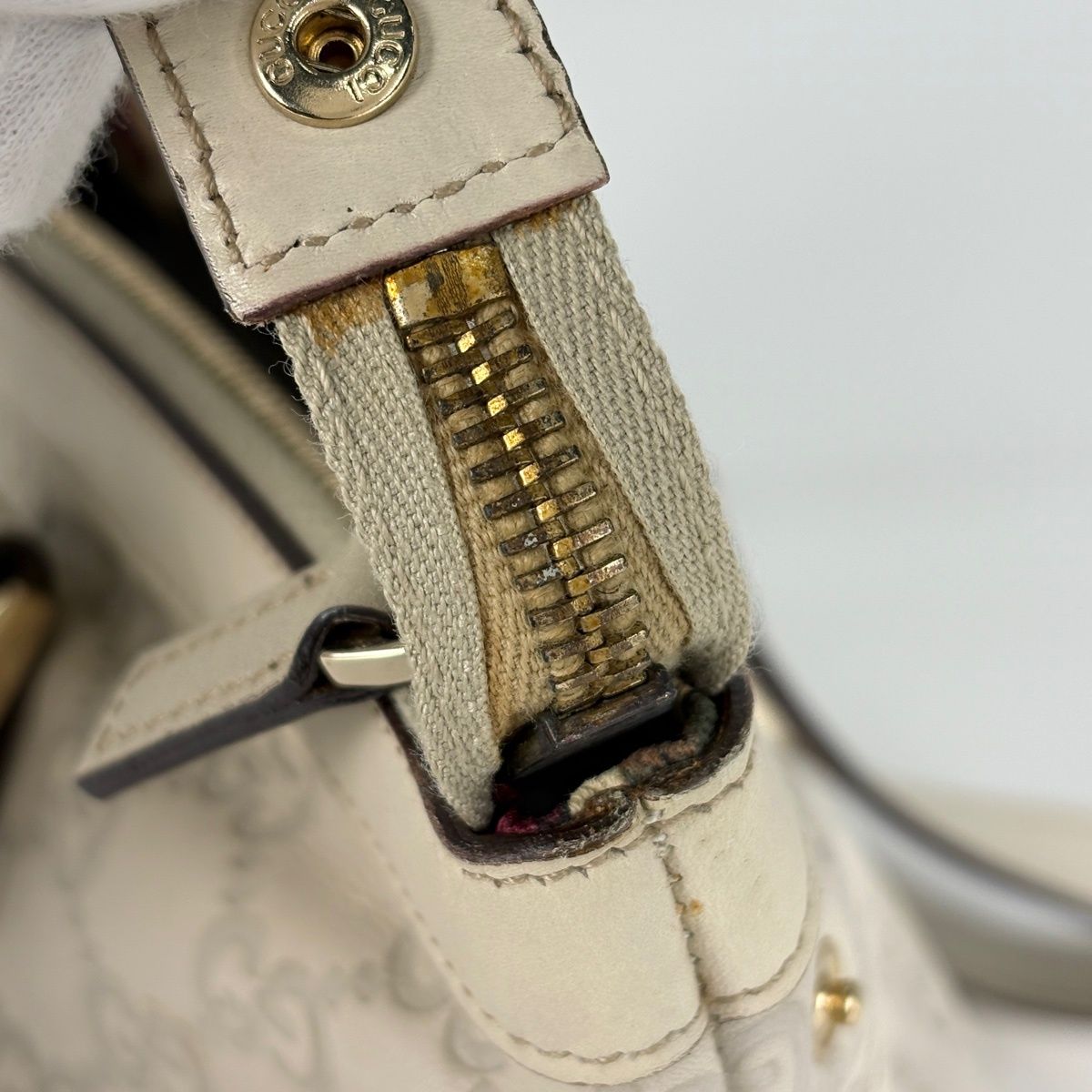 Gucci Guccissima Tote GG Pattern Shimarais White — view 6