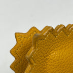 Fendi Coin Case Raviolo Bag Charm Leather Yellow — view 4