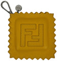 Fendi Coin Case Raviolo Bag Charm Leather Yellow
