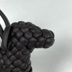 Bottega Veneta Bag Charm Intrecciato Dog Leather Brown — view 4