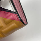 Fendi Continental Wallet Zucca Embossed Bifold Leather Pink Brown White — view 3