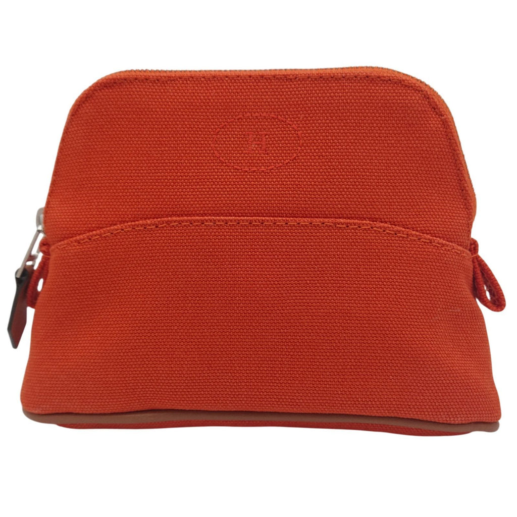 Hermes Bolide Pouch Mini Canvas Orange Silver — view 3