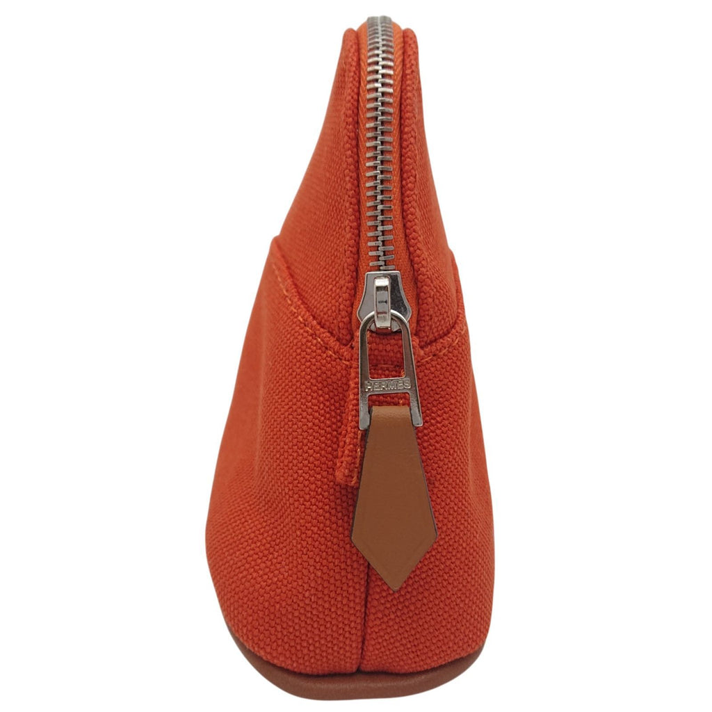 Hermes Bolide Pouch Mini Canvas Orange Silver — view 4