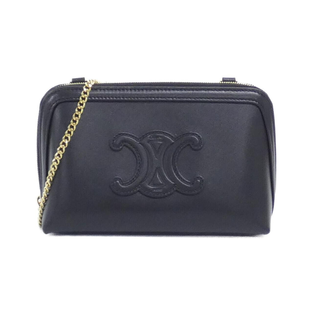 Celine Chain Clutch Cuir Triomphe Dr8