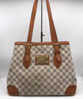 Louis Vuitton Damier Azur Hampstead MM Tote Shoulder Bag Price Negotiation