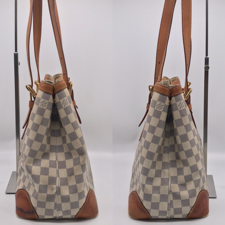 Louis Vuitton Damier Azur Hampstead MM Tote Shoulder Bag Price Negotiation — view 3