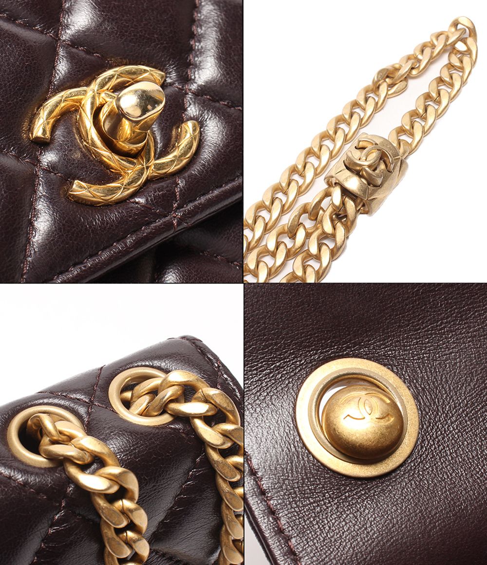 Chanel Chain Wallet Gold Quilted Lambskin Shoulder — view 7