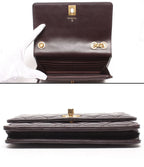 Chanel Chain Wallet Gold Quilted Lambskin Shoulder — view 3
