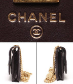 Chanel Chain Wallet Gold Quilted Lambskin Shoulder — view 4