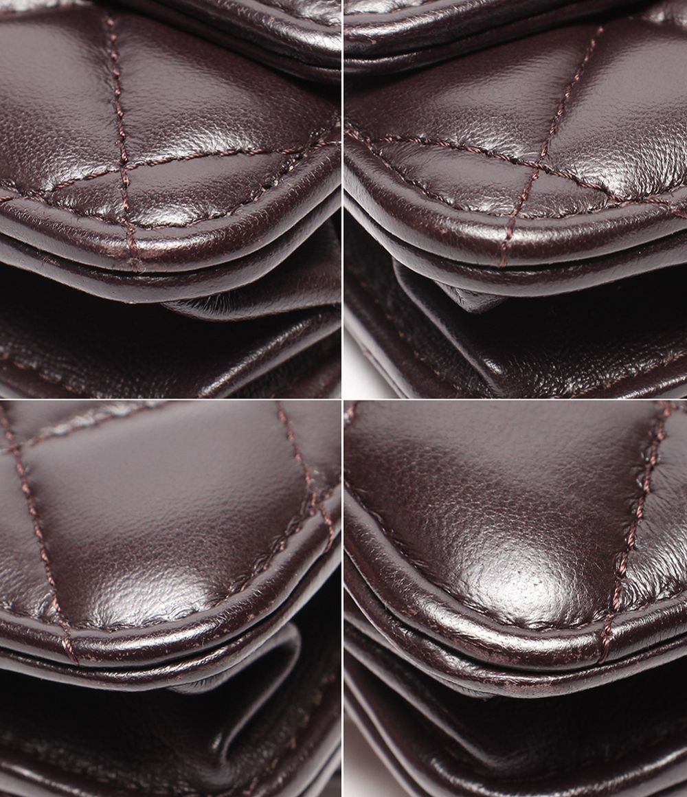 Chanel Chain Wallet Gold Quilted Lambskin Shoulder — view 5
