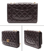 Chanel Chain Wallet Gold Quilted Lambskin Shoulder — view 2