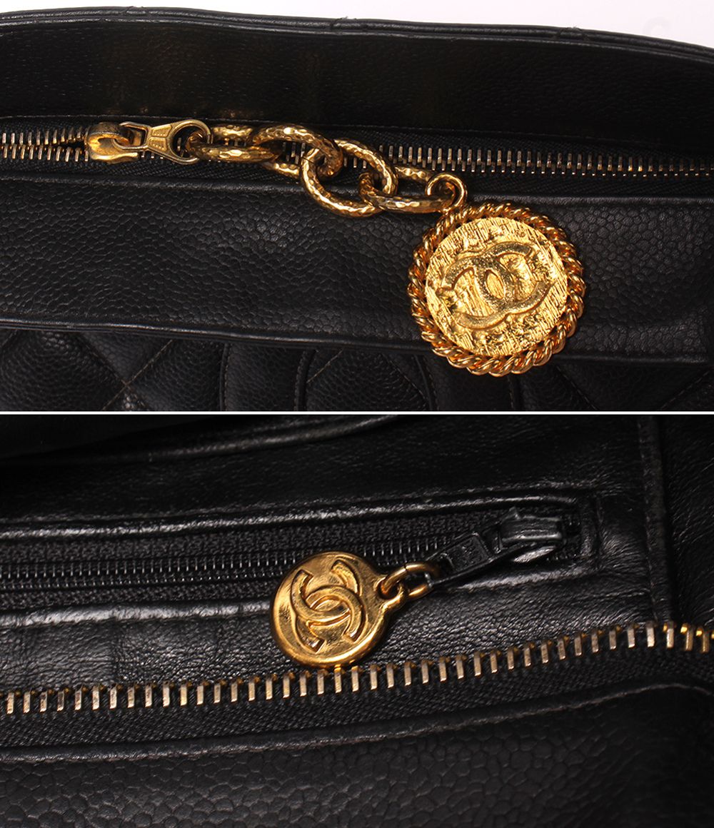 Chanel Tote Caviar Leather CC Logo Gold — view 6