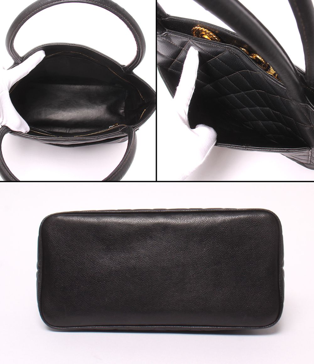 Chanel Tote Caviar Leather CC Logo Gold — view 3