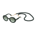 Chanel Sunglasses Round CC Logo Pearl Chain with Eyewear