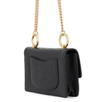 Chanel Chain Shoulder Bag Coco Embossed CC Logo Calf Leather Black — view 2