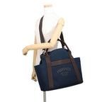 Hermes Sac de Panthere Ju Groom Navy Who Silver Twarshe Blanc Canvas Tote — view 5