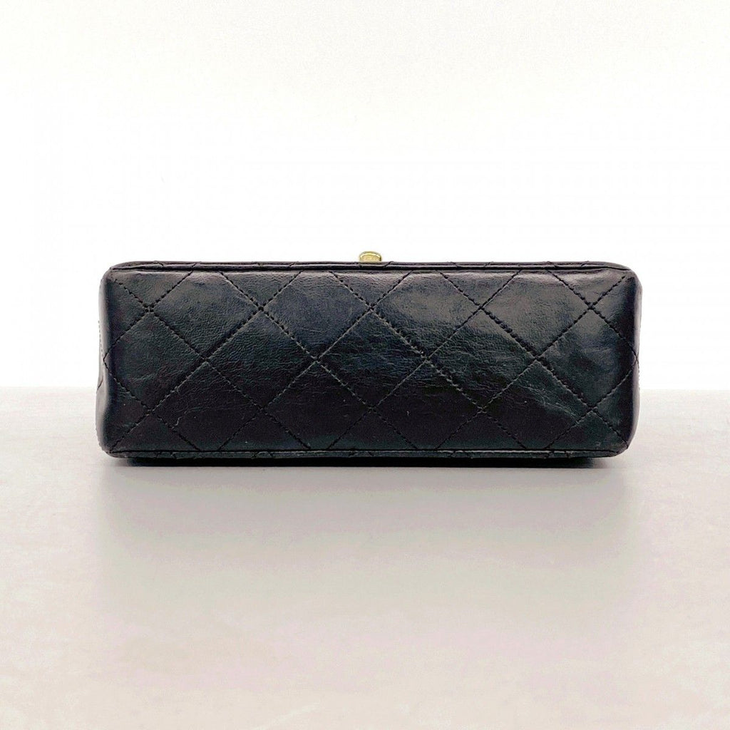 Chanel Shoulder Bag Mini Quilted Lambskin Black Gold — view 3