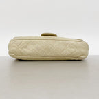 Chanel Shoulder Bag Quilted Calfskin Beige Silver — view 3