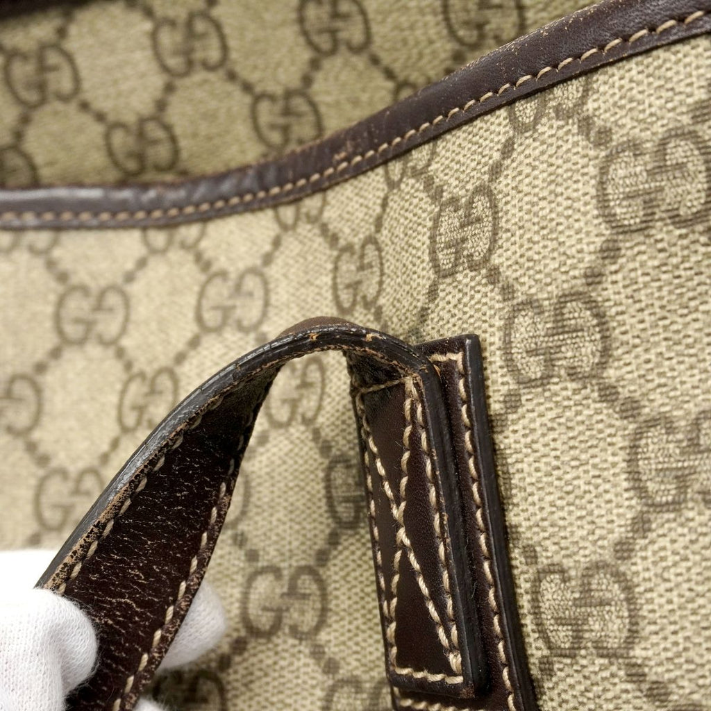 Gucci Tote GG Supreme Brown Silver — view 6