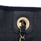 Chanel Chain Tote Deauville Denim Blue Gold — view 7