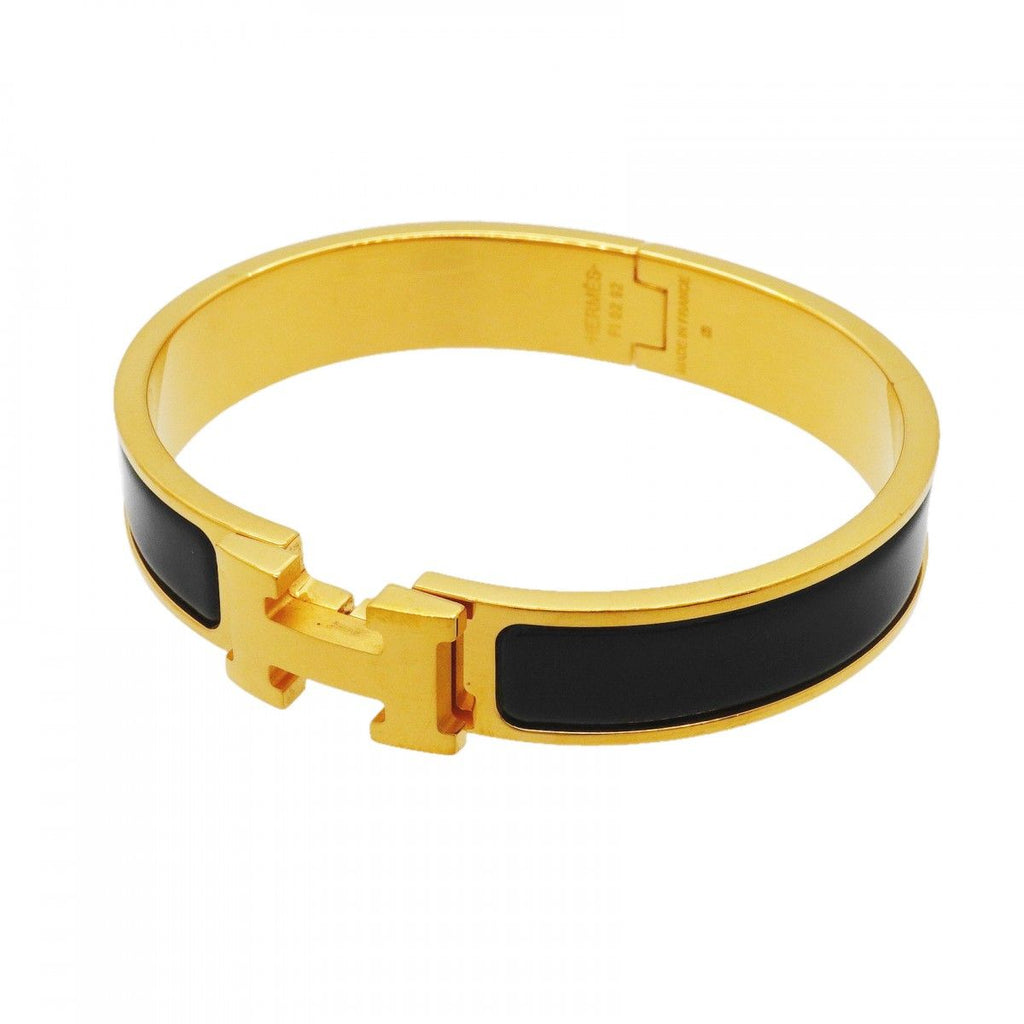 Hermes Bangle Clic Clac PM Gold Plated Blackcles Di Bracelet