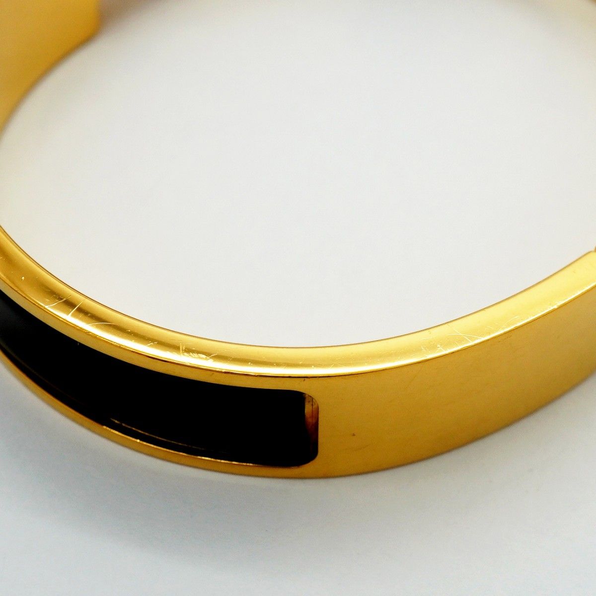 Hermes Bangle Clic Clac PM Gold Plated Blackcles Di Bracelet — view 8