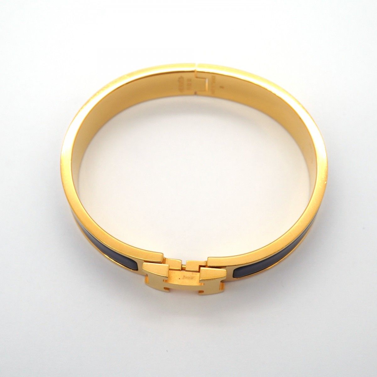 Hermes Bangle Clic Clac PM Gold Plated Blackcles Di Bracelet — view 3