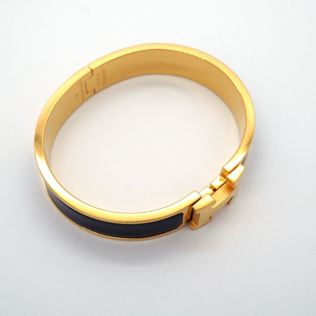 Hermes Bangle Clic Clac PM Gold Plated Blackcles Di Bracelet — view 2